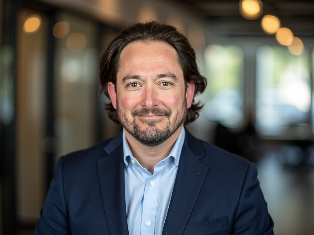 Headshot of Steven Fuller, owner of Fuller Creative, smiling in front of an office background.